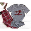 Cuddle Weather Crew Neck Tee, Buffalo Plaid--Painted Lavender