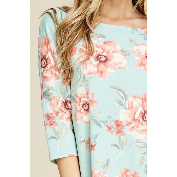 Eden Floral Top, Mint-Tops-Painted Lavender