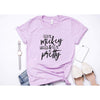 Feed Me Mickey Waffles and Tell Me I'm Pretty Crew Neck Tee, Pastel--Painted Lavender