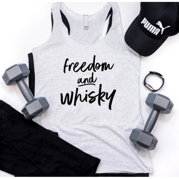 Freedom and Whisky Tank Top-Painted Lavender