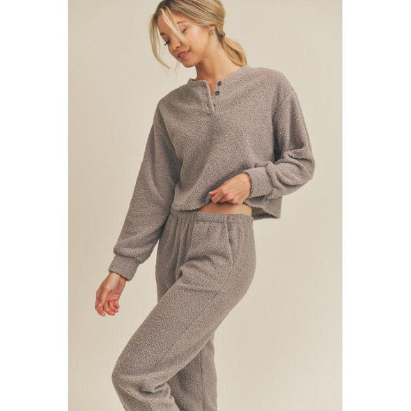 Fuzzy Knit Joggers-Painted Lavender