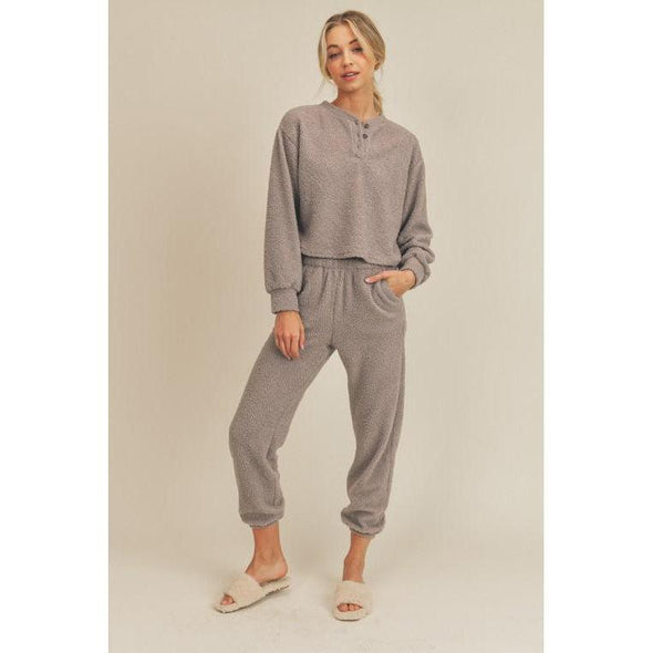 Fuzzy Knit Joggers-Painted Lavender