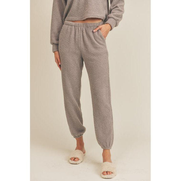 Fuzzy Knit Joggers-Painted Lavender