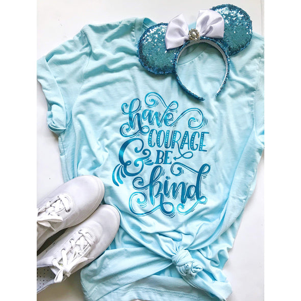 Have Courage and Be Kind, Blue with Metallic Blue-Painted Lavender