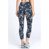 High Waist Navy Blossom Athletic Capri Leggings-Painted Lavender