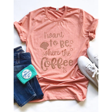 I Want To Be Where the Coffee Is, Rose Gold - SALE-Painted Lavender