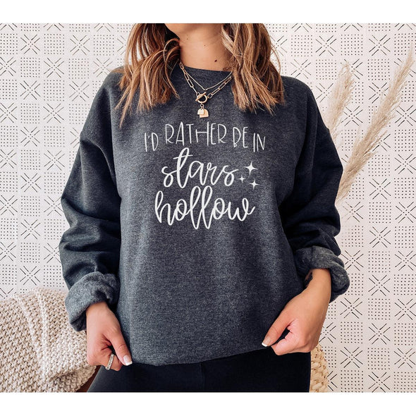I'd Rather Be In Stars Hollow Crewneck Sweatshirt--Painted Lavender