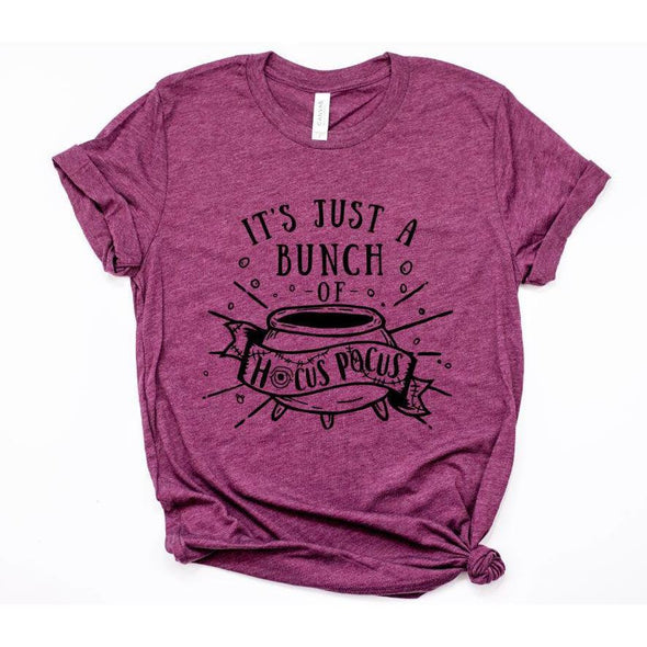 It's Just A Bunch Of Hocus Pocus Crew Neck Tee-Painted Lavender