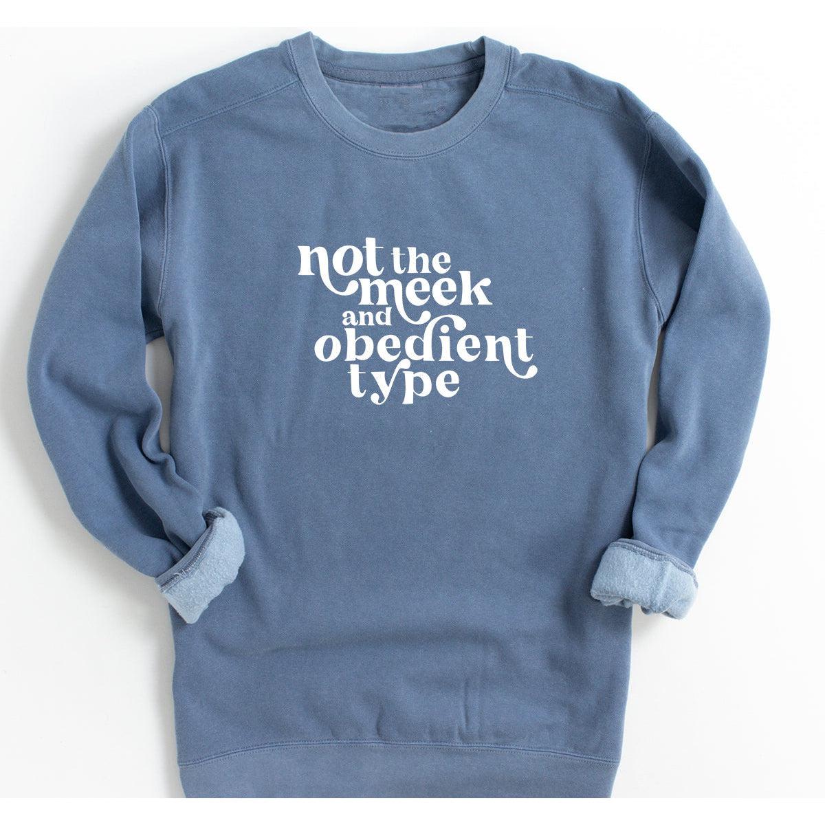 Not the Meek and Obedient Type Sweatshirt Modern Painted Lavender