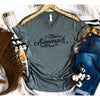 Outlander Sassenach Vneck Tshirt, Black Print--Painted Lavender