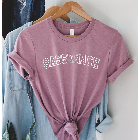 Sassenach Varsity Tee--Painted Lavender