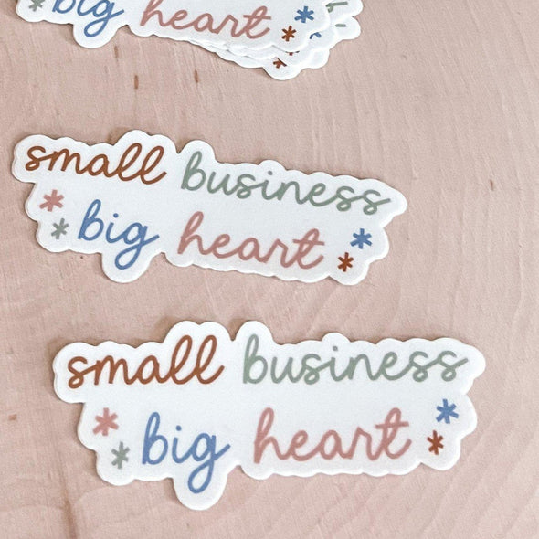 Small Business Big Heart Sticker-Stickers-Painted Lavender