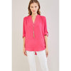 The Caroline Roll Tab Tunic Blouse, Fuchsia-Painted Lavender