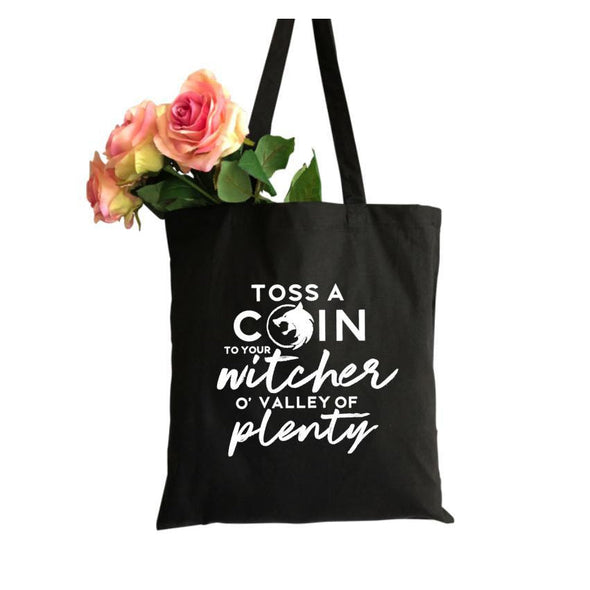 Toss A Coin To Your Witcher Canvas Tote Bag - The Witcher-Painted Lavender