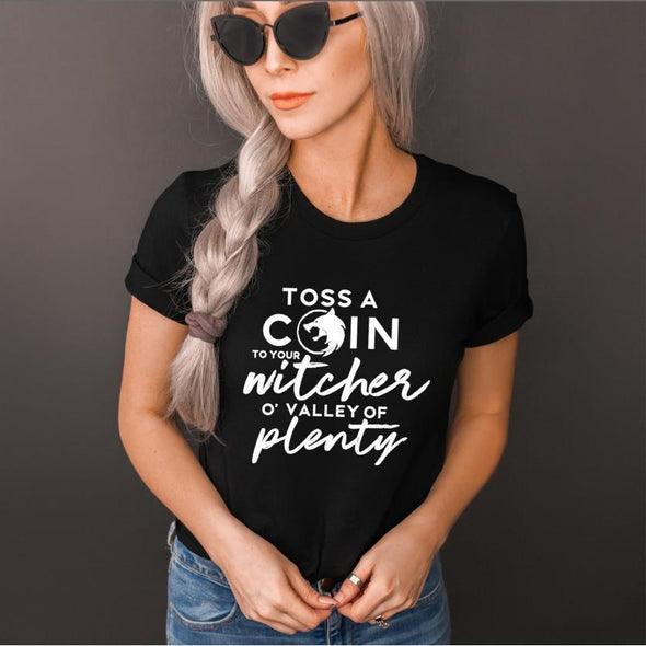 Toss A Coin To Your Witcher Tshirt--Painted Lavender