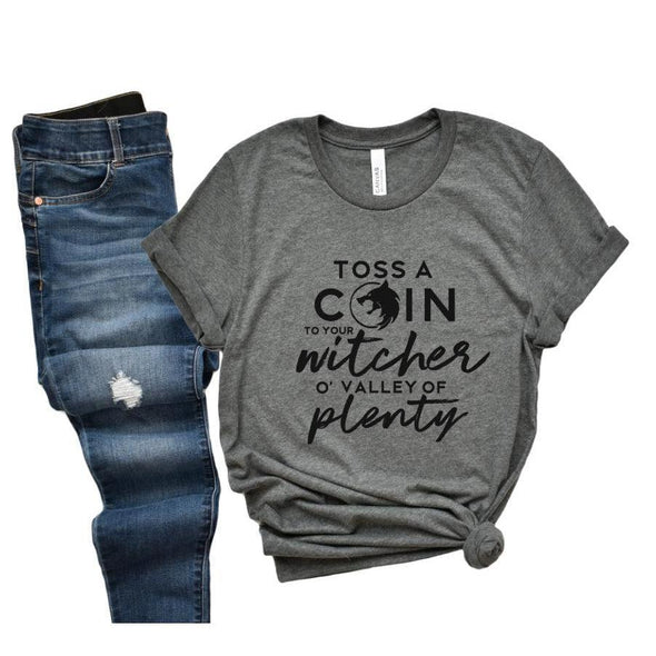 Toss A Coin To Your Witcher Tshirt--Painted Lavender