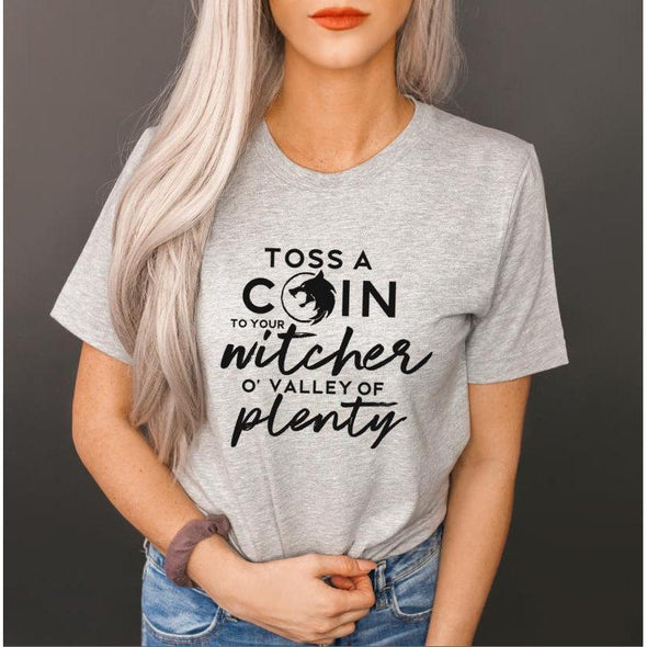 Toss A Coin To Your Witcher Tshirt--Painted Lavender