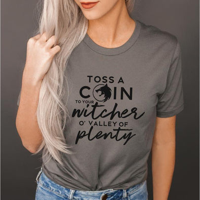 Toss A Coin To Your Witcher Tshirt--Painted Lavender