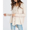 Waffle Knit Button Up Top-Painted Lavender