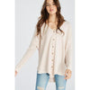 Waffle Knit Button Up Top-Painted Lavender
