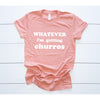 Whatever I'm Getting Churros Crew Neck Tee--Painted Lavender