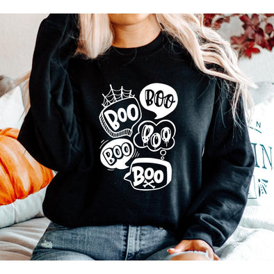 Boo Crewneck--Painted Lavender