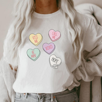 Candy Hearts Tee--Painted Lavender