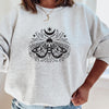 Luna Moth Crewneck Sweatshirt-Painted Lavender