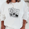Tarot Cards Celestial Crewneck Sweatshirt-Painted Lavender