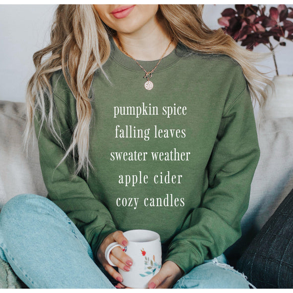 Cozy Fall Vibes Crewneck Sweatshirt--Painted Lavender