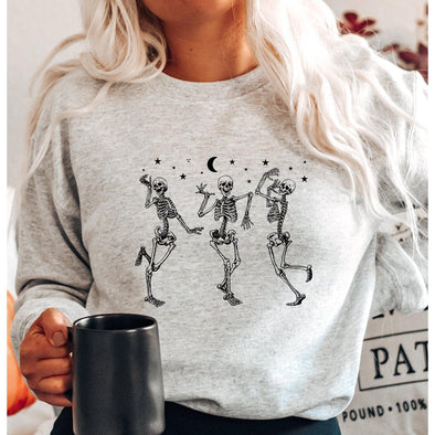 Dancing Skeletons Crewneck Sweatshirt--Painted Lavender