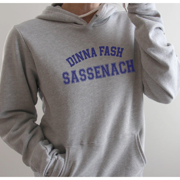 Dinna Fash Sassenach Varsity Hoodie--Painted Lavender