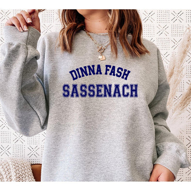 Dinna Fash Sassenach Varsity Sweatshirt--Painted Lavender
