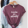 Freedom and Whisky Crew Neck Tee-Painted Lavender