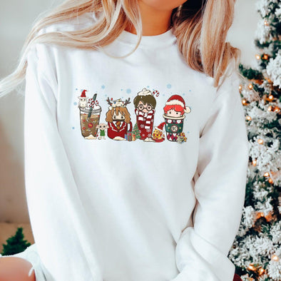 Potter Holiday Coffee Crewneck Sweatshirt--Painted Lavender