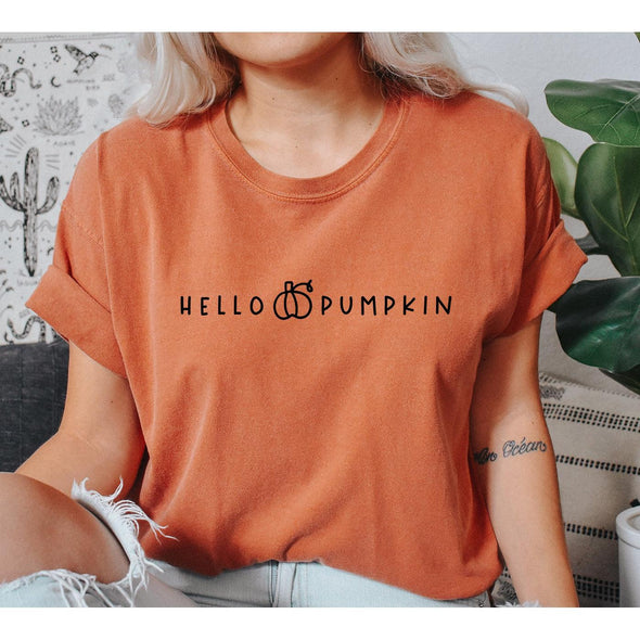 Hello Pumpkin Tee--Painted Lavender