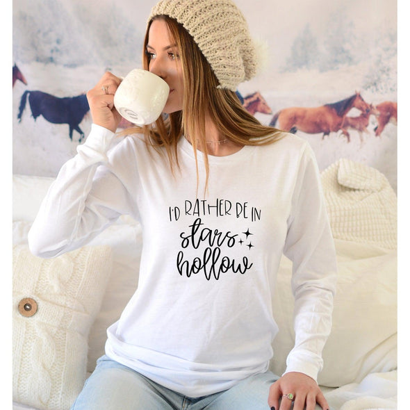 I'd Rather Be In Stars Hollow Long Sleeve Tshirt--Painted Lavender