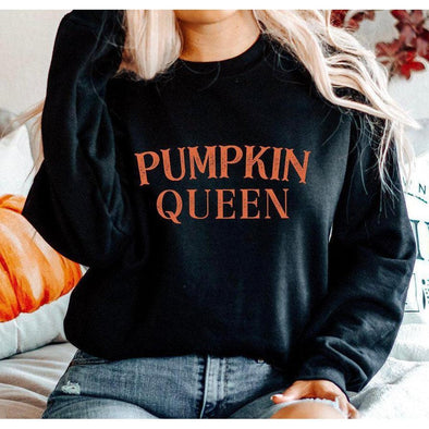 Pumpkin Queen Crewneck Sweatshirt-Painted Lavender