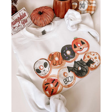 Spooky Doughnuts Crewneck Sweatshirt--Painted Lavender
