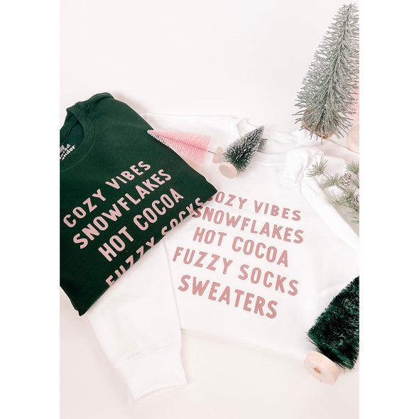 Cozy Vibes Sweatshirt, Pink Shimmer--Painted Lavender