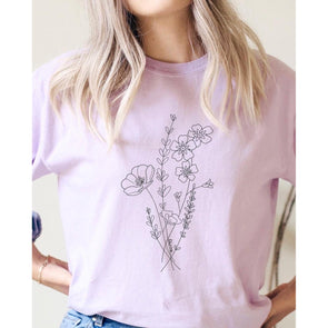 Thrive Wildflower Tee-Painted Lavender