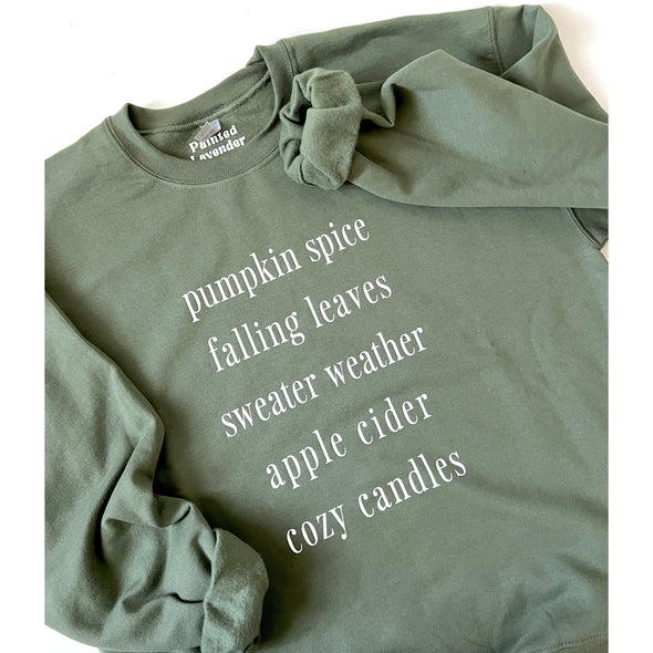 Cozy Fall Vibes Crewneck Sweatshirt--Painted Lavender
