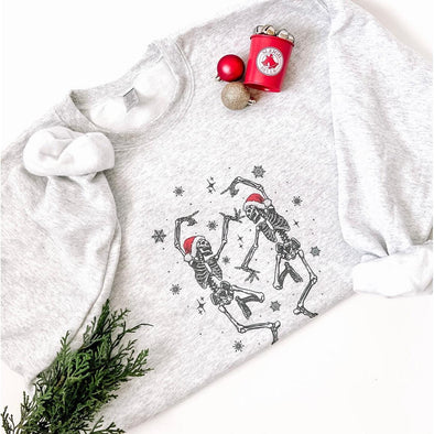 Dancing Santa Skeletons--Painted Lavender