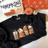 Autumn Lattes Crewneck Sweatshirt - Black--Painted Lavender