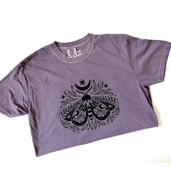 Luna Moth Tee - Mystic Purple-Painted Lavender