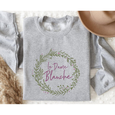 La Dame Blanche Sweatshirt, Sage Print-Painted Lavender