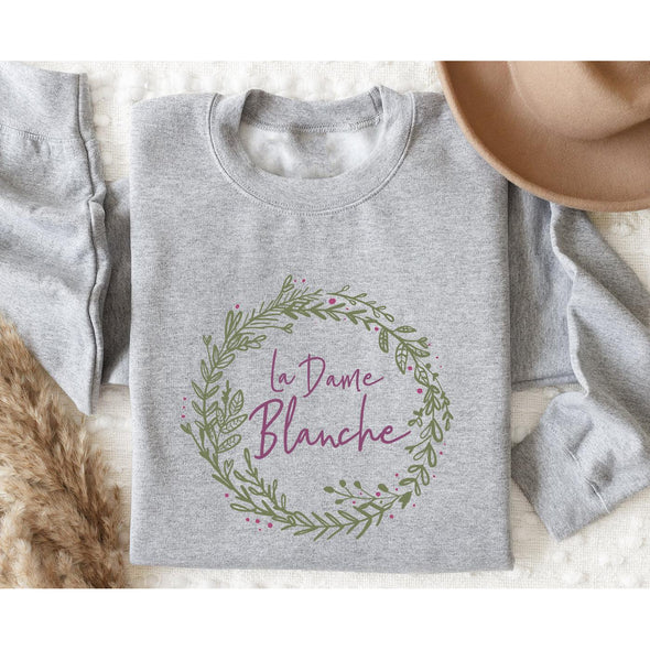 La Dame Blanche Sweatshirt, Sage Print-Painted Lavender