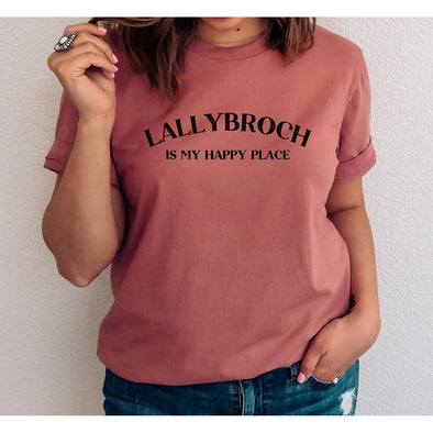Lallybroch Is My Happy Place Tee--Painted Lavender