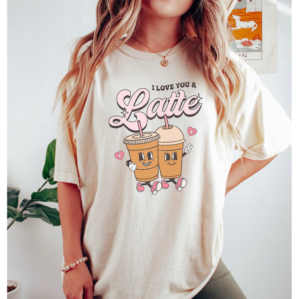 Love You A Latte Tee--Painted Lavender