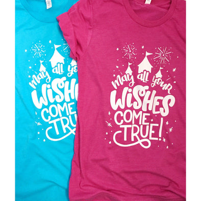 May All Your Wishes Come True Tee - Sale-L-Turquoise-Painted Lavender